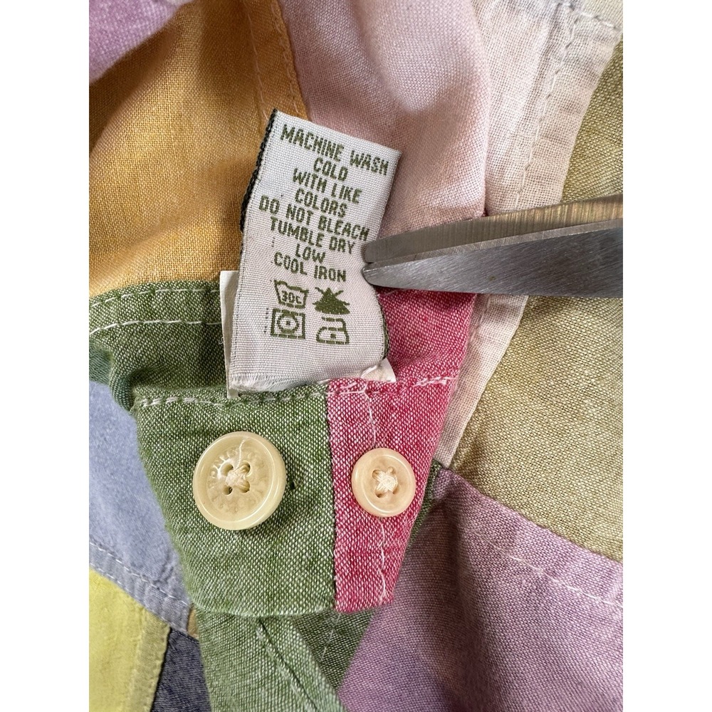 Vintage Orvis Madras Patchwork Colorfull Fly Fishing Shirt India Men M Retro - Picture 9 of 9